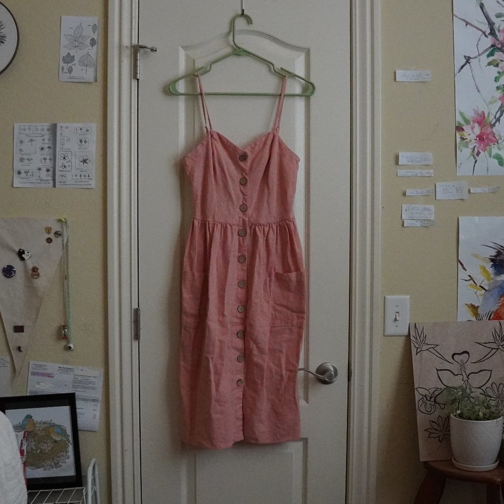 Never worn, Bebop linen blend midi dress with pockets
